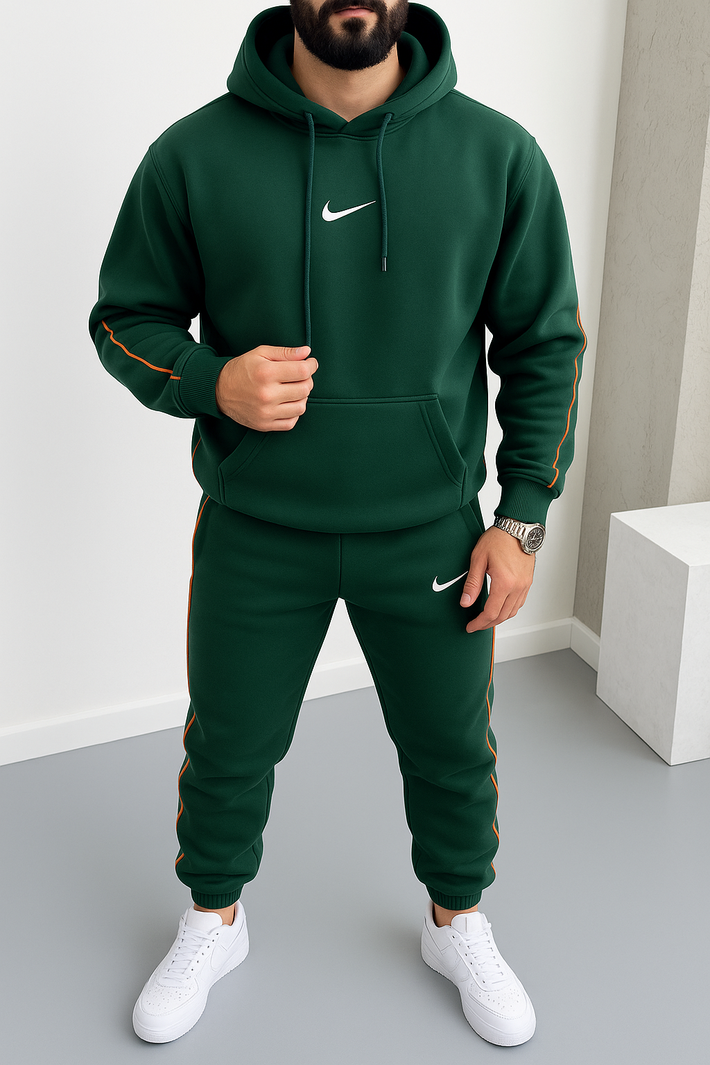 Clean Design, Sporty Streetwear Vibe Tracksuits for Mens