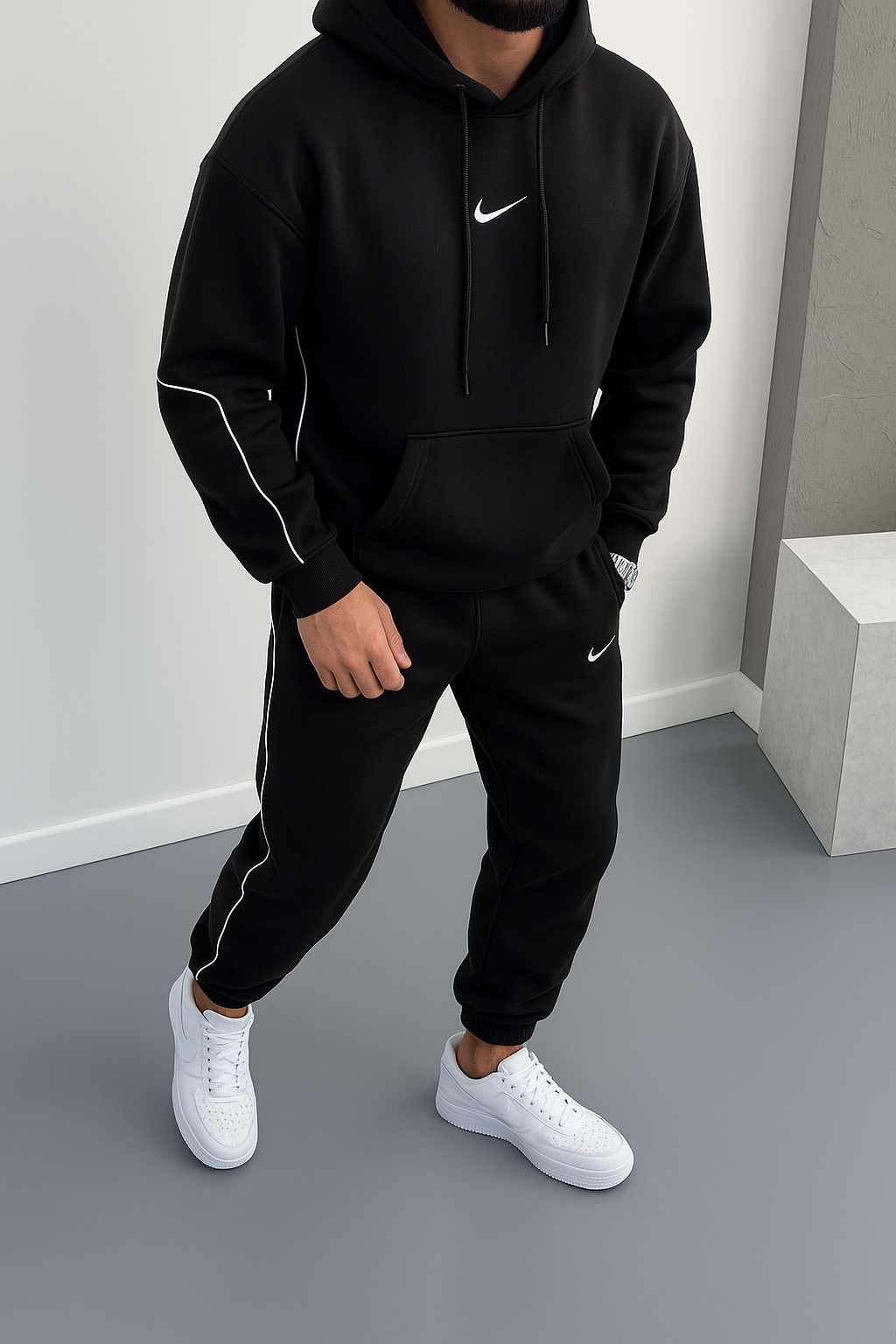 Clean Design, Sporty Streetwear Vibe Tracksuits for Mens