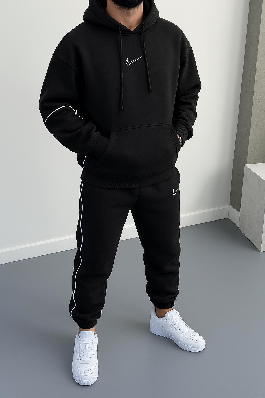 Clean Design, Sporty Streetwear Vibe Tracksuits for Mens