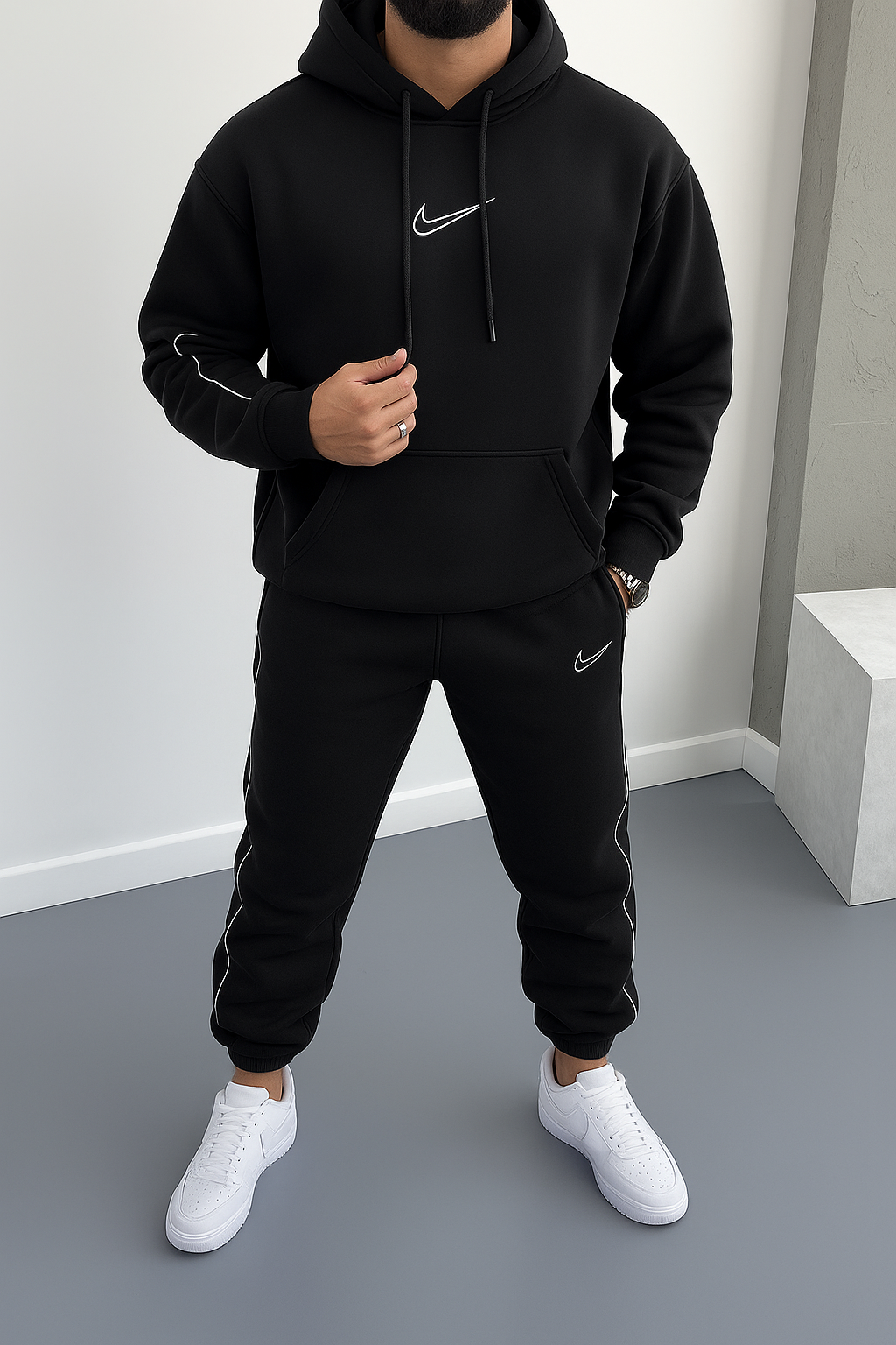 Clean Design, Sporty Streetwear Vibe Tracksuits for Mens
