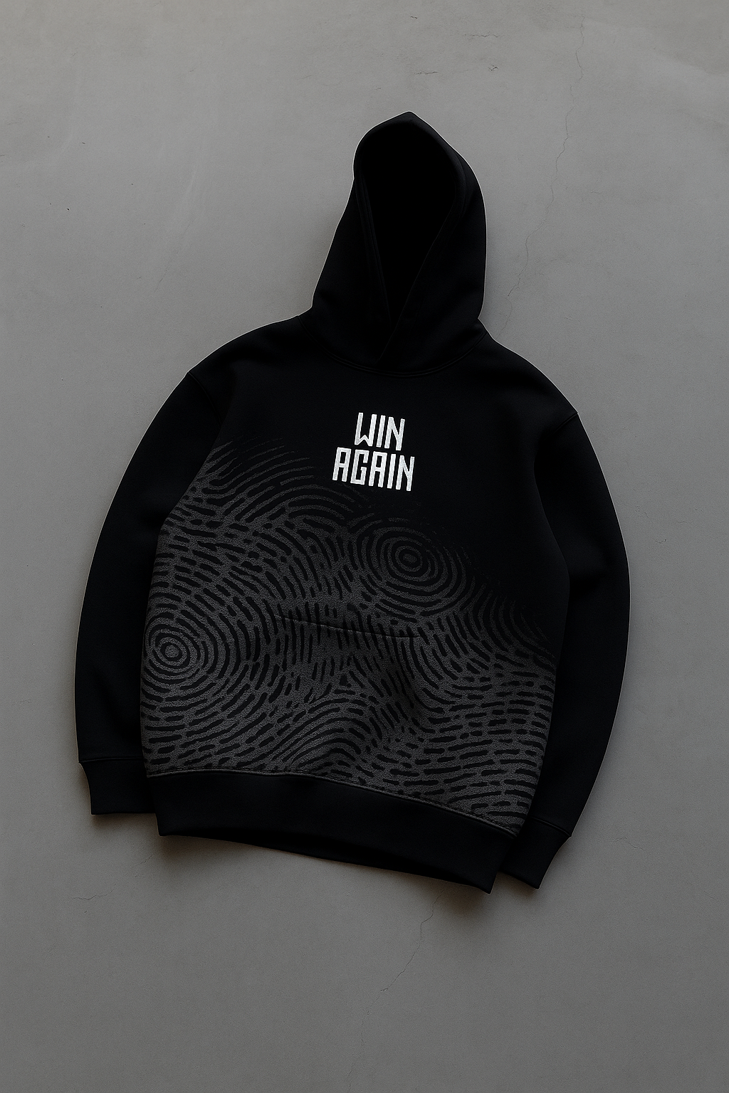 Win Again Embossed Texture Hoodie –
