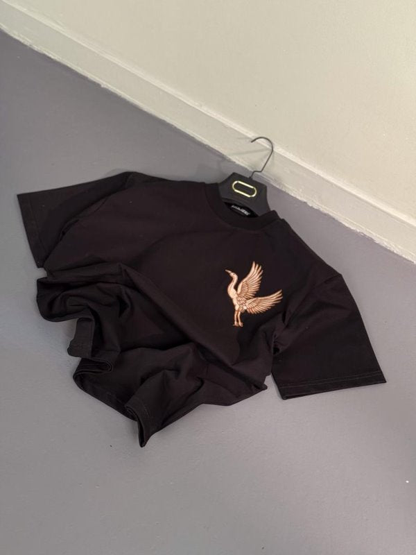 “ FLY HIGH “Embroidered drop shoulder tees