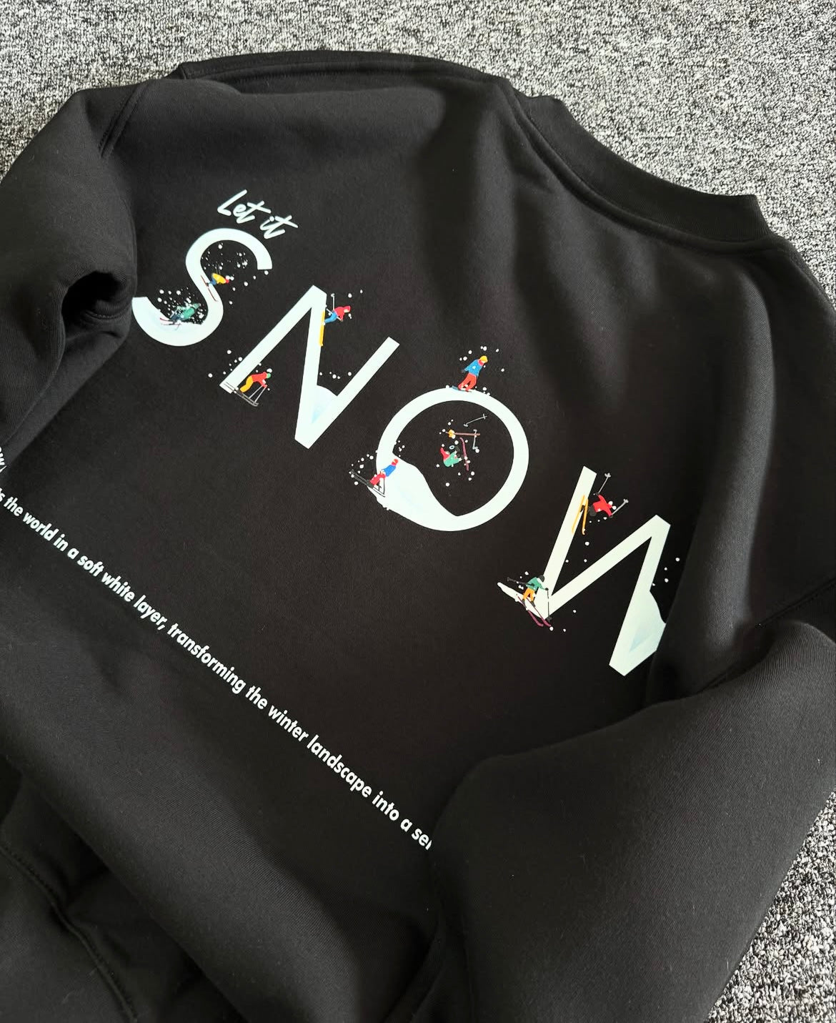 “Minimal Winter Snow Print Sweatshirt for Men”