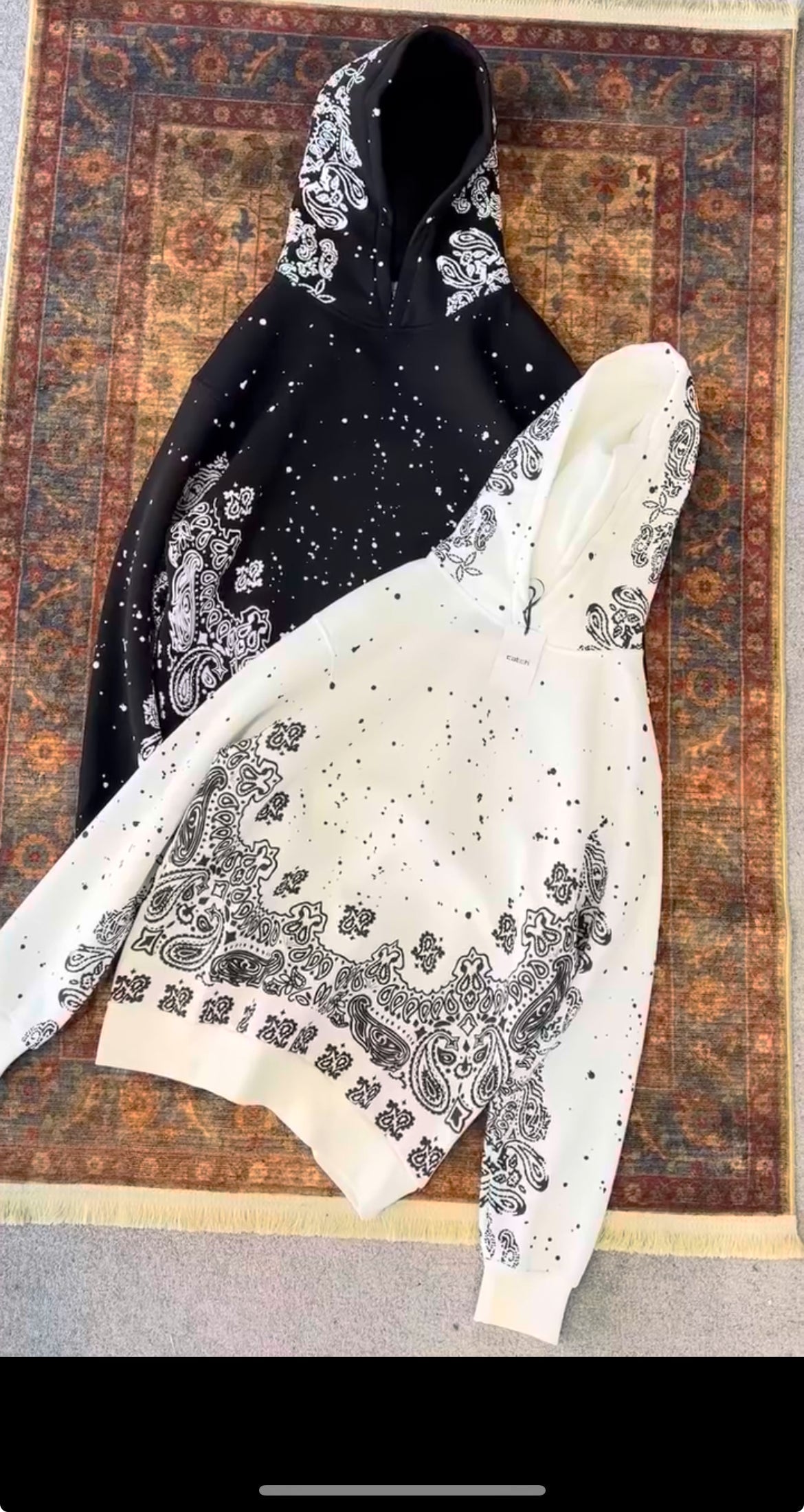 Paisley Embroidered Bandana Pattern Hoodies