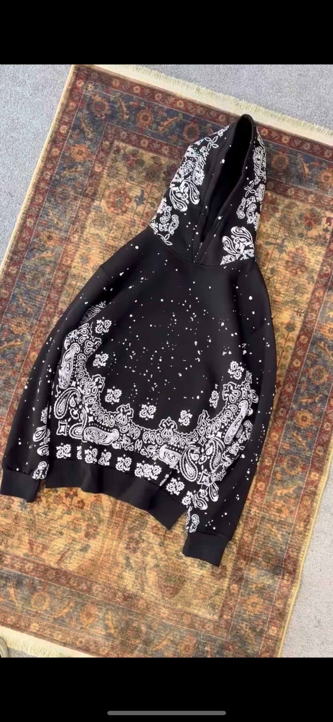 Paisley Embroidered Bandana Pattern Hoodies
