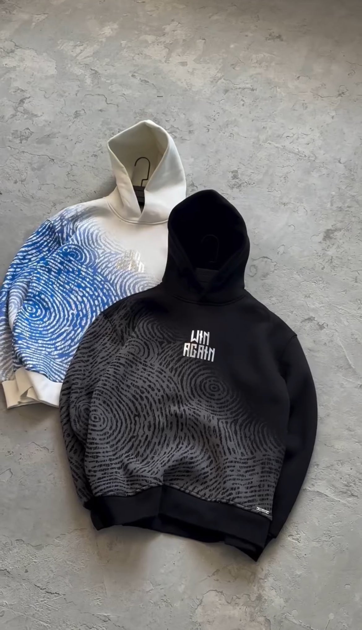Win Again Embossed Texture Hoodie –