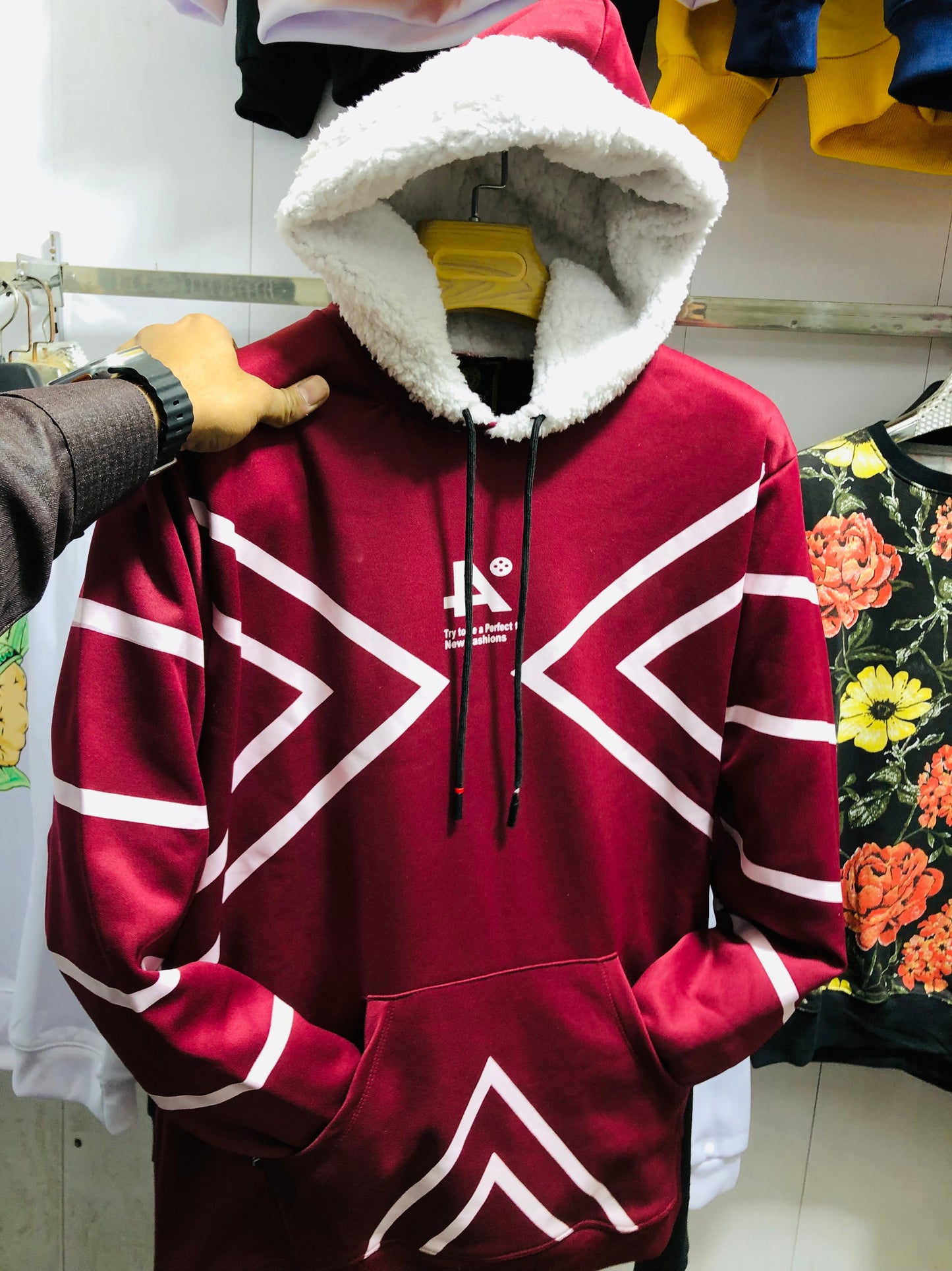 Cross lining Hoodie