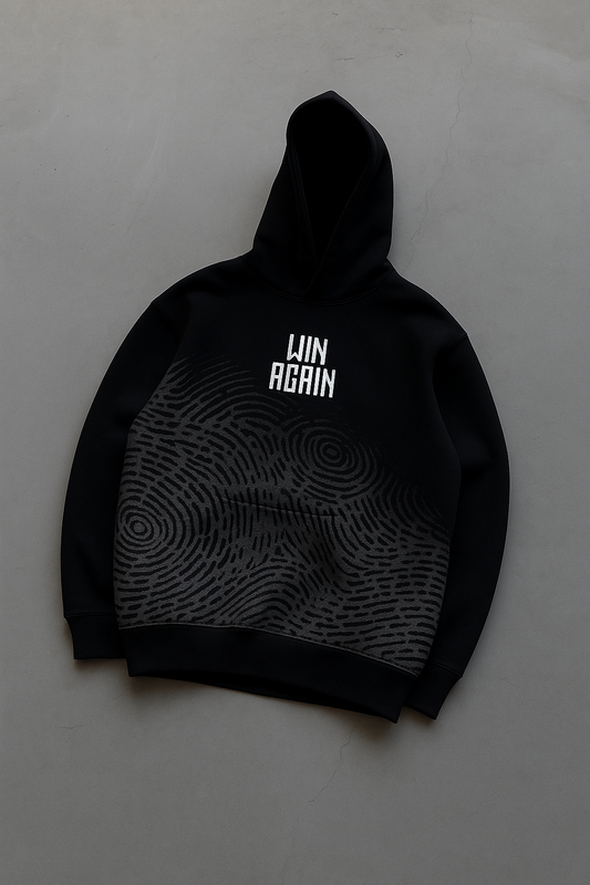 Win Again Embossed Texture Hoodie –